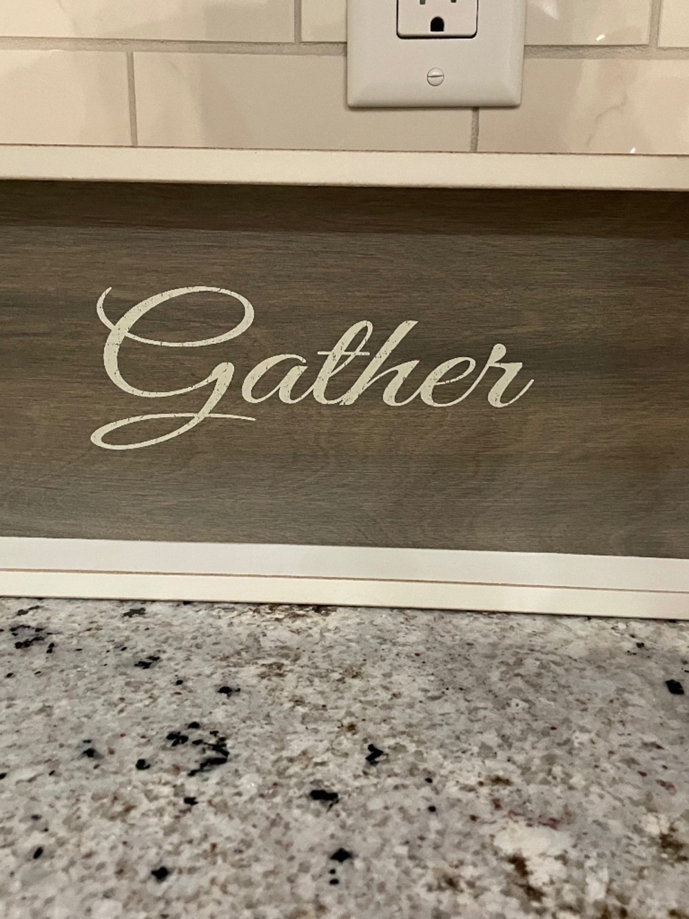 Gather Sign Quill to Paper 16" Framed Wood Shadow Box Farmhouse Decor